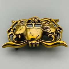 Pure copper skull belt buckle copper creative men&rsquo;s brass smooth buckle