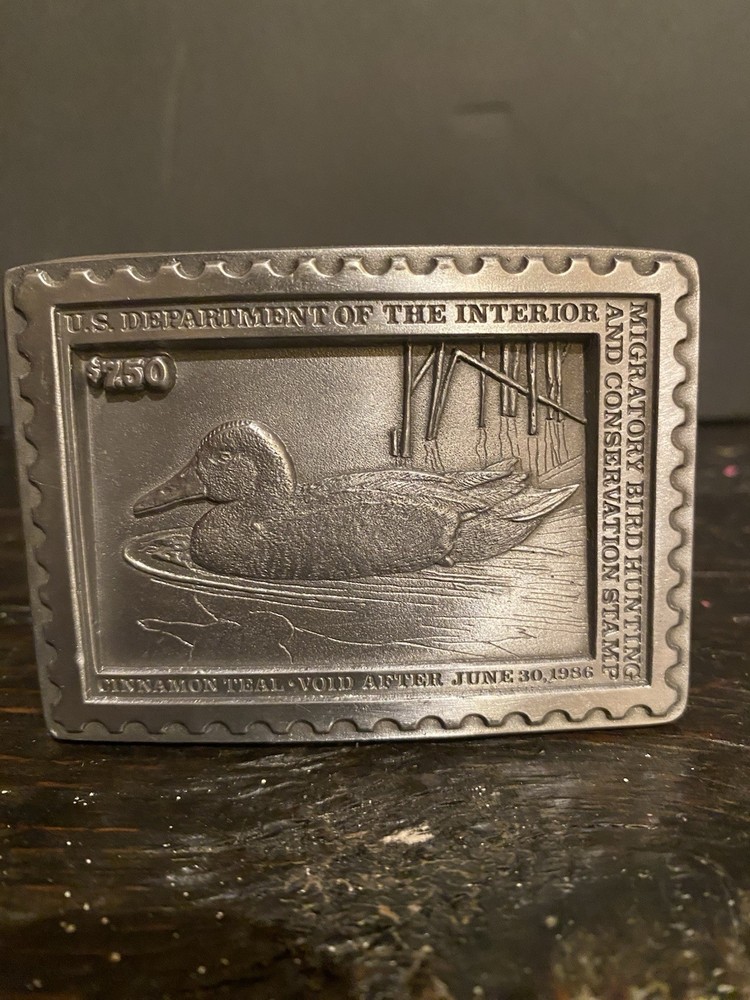 1986 Duck $7.50 Conservation Stamp Belt Buckle By American Legends 2085of 5000