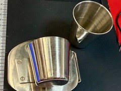 Shot Glass Cup and Holder Reflective Perfect Bar Gag Novelty Game Belt Buckle