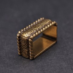 Retro Brass Flower Engraved Western Cowboy Belt Buckle Set Fit 25mm Strap