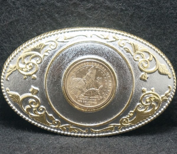 XG13128 *NOS* VINTAGE 2015 **UNITED STATES OF AMERICA $1 COIN** MENS BELT BUCKLE