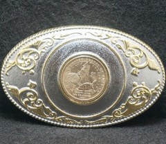XG13128 *NOS* VINTAGE 2015 **UNITED STATES OF AMERICA $1 COIN** MENS BELT BUCKLE