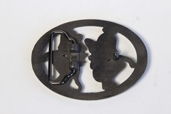 Angel Girl Devil Girl Metal Belt Buckle Trucker