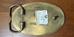 Walt Disney Productions Enameled Brass Belt Buckle Old Hunters Never Die…