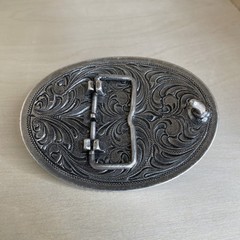 ANDWEST Belt Buckle MenEagle American Flag Roped Border Painted Antique Silver