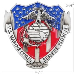 US Marine Corps Belt Buckle 3D Enamel Colored Semper Fidelis The Marines Gift