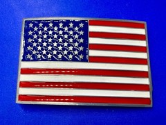 Patriots United States American Flag Star Strips Enameled Patriotic Belt Buckle