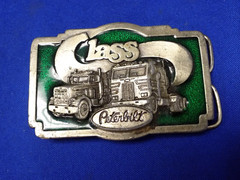Lot of 3 Vintage Brass & 1 Mixed Alloys Truck & Tractor Themed Belt Buckles
