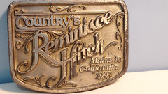 1993~**COUNTRYS REMINISCE HITCH CROSS COUNTRY BELT BUCKLE**~Horse Wagon Ride