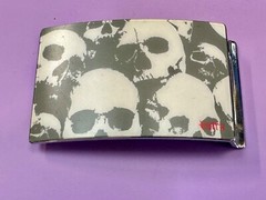 Multiple Skulls Silver Tone Picture unique Belt Buckle – Blood Red Batra