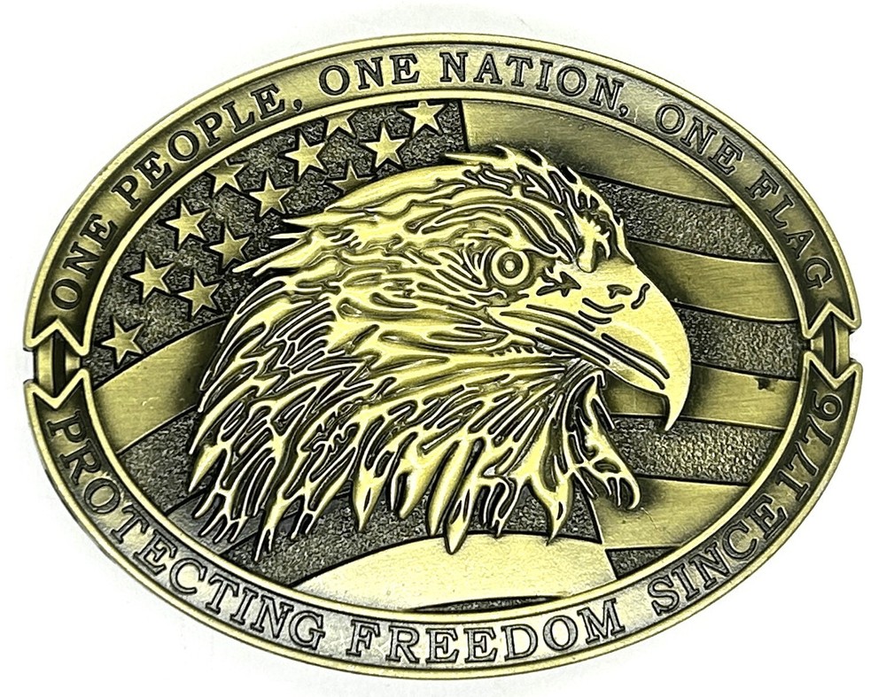 Eagle American Flag One People One Nation One Flag Belt Buckle New