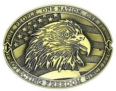 Eagle American Flag One People One Nation One Flag Belt Buckle New