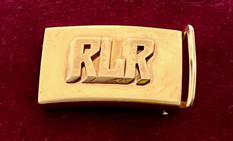 Men&rsquo;s 14K Solid Yellow Gold Belt Buckle, Has Block Monogram, 25.1 grams
