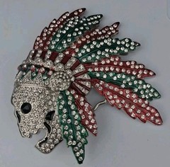 Vintage Indian Chief Head Skull Biker&rsquo;s Belt Buckle NEW