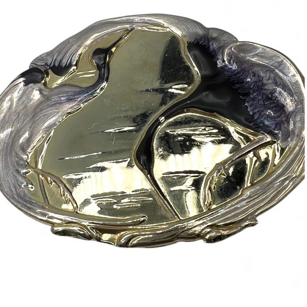 Charmat Vintage Belt Buckle Silver Artisan Cranes of Beverly Hills enamel Birds