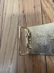 VTG 70s LEE Jeans Metal “M” Initial Belt Buckle Alphabet Letter Gold Tone Enamel
