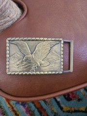 Vintage Gold Eagle Belt Buckle 3×2 Unmarked