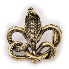 Cobra King Crawling Snake Bronze Belt Buckle