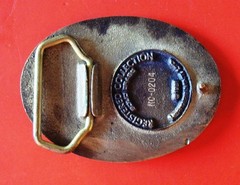 1981 VTG South Dakota Cowboy Solid Brass Registered Collection Belt Buckle