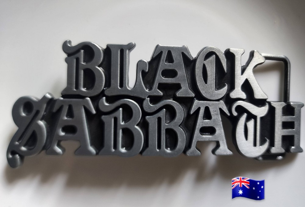 1pce Silver Black Sabbath Belt Buckle 11.9×4.5cm Suit Belt Width 4cm