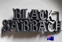 1pce Silver Black Sabbath Belt Buckle 11.9×4.5cm Suit Belt Width 4cm