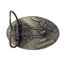Vtg Capt Hawks 1978 Belt Buckle I&rsquo;D RATHER BE FISHING 3.5×2.25 Oval Father Dad