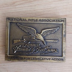NRA National Rifle Association Eagle/Rifle Legislative Action Metal Belt Buckle