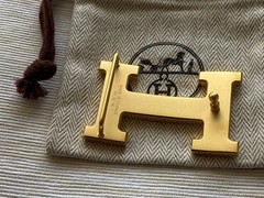 38mm H Belt Buckle Gold