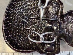 Skull Head Clear Bling Rhinestone Gothic Punk Figural Belt Buckle Missing Stone