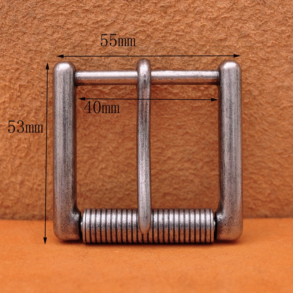Heavy Strong Solid Antique Silver Prong Pin Roller Buckle For Veg Leather Belt