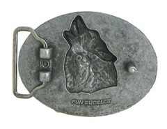 Howling Wolf Moon Enamel Metal Western Belt Buckle