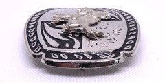 Bull Rider Cowboy Rodeo Western Silver/Black Tone BELT BUCKLE / New