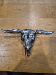 1977 Vinegarroon Foundries Fine Pewter Longhorn Skull Belt Buckle Texas Western