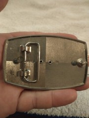 VTG Silvertone Belt Banded Agate Stone Cowboy Cowgirl Western Belt Buckle