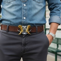 NEW Fashion Belt Buckle Men Women Metal Western Rodeo Boot Cowboy Hat Accessory