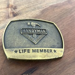 Vintage Handy Man Club Of America LIFE MEMBER Belt Buckle