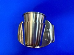 Shot Glass Cup and Holder Reflective Silver Color Perfect Bar Gag Belt Buckle
