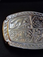 Belt Buckle Silver on Silver Western/Cowboy Vintage New Never used Made in USA