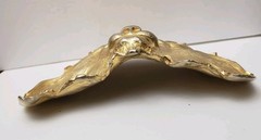 CHRISTOPHER ROSS LION HEAD 1984 GLASS EYES BUCKLE & RED BELT 24kt GOLD PLATED