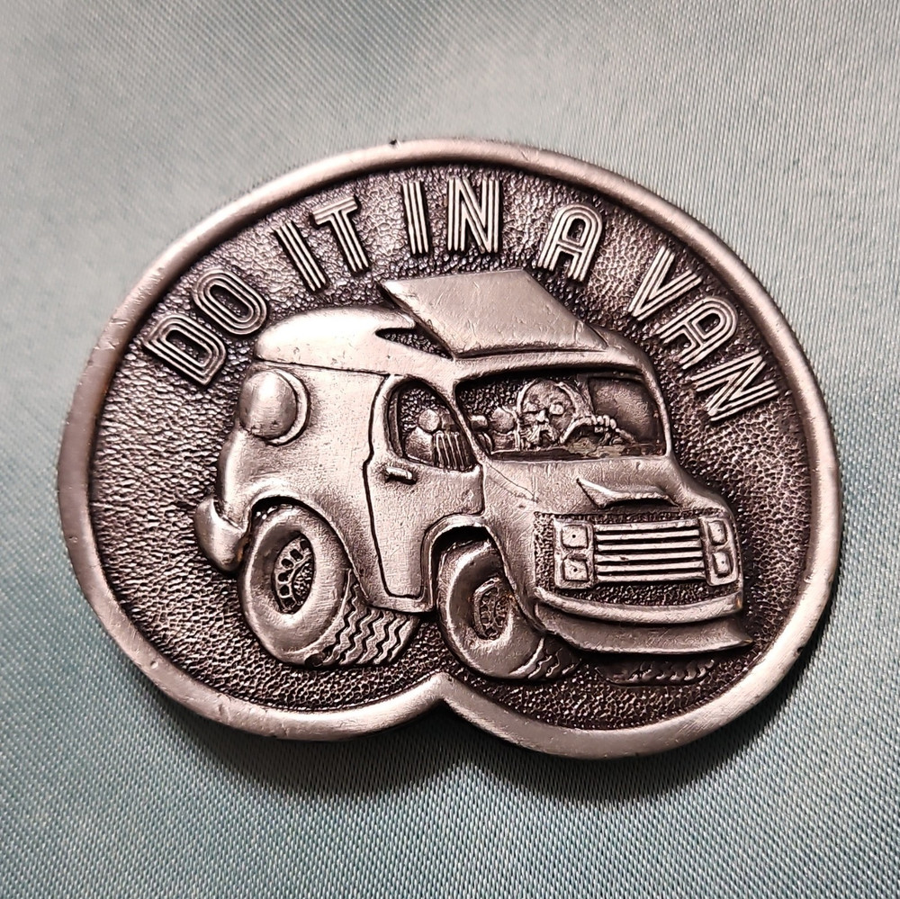 Bergamot Brass Works R-39 « Do It In A Van » Vehicle Western Belt Buckle 1.5&Prime;
