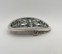 Gothic Star Belt Buckle Silver Tone Ornate Oval Biker 2.4oz【DDKRO】