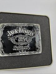Jack Daniels Old No. 7 Whiskey Black Paisley Belt Buckle