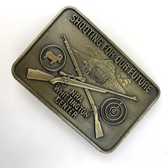 NEW NRA WHITTINGTON CENTER BELT BUCKLE Shooting Future Raton NM Hunting Rifle
