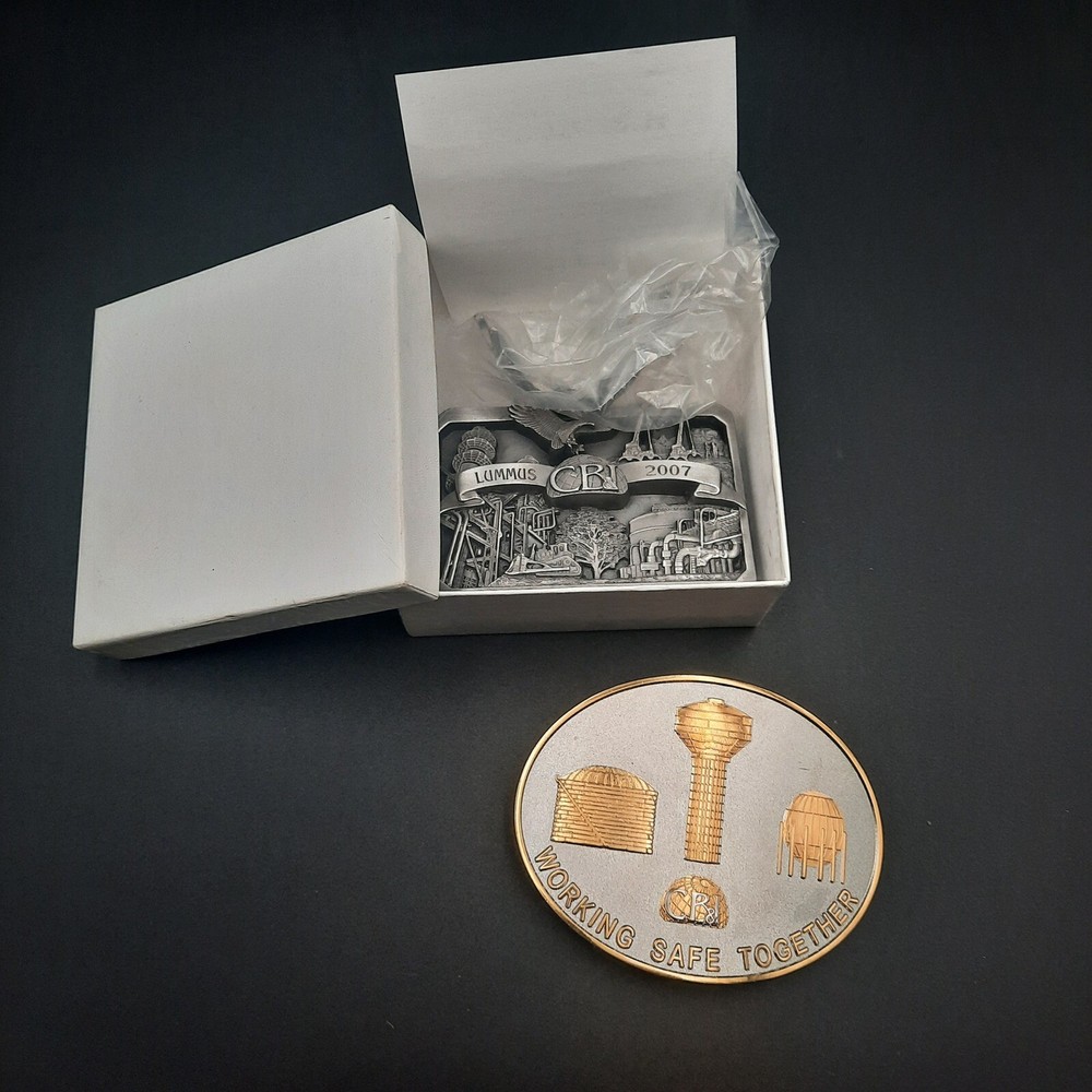 CB&I and Lummus 2007 Commemorative Belt Buckle « Working Safe Together »