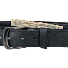 Milwaukee Leather MP7150 Men&rsquo;s Black Genuine Cowhide Leather Money Belt W/Secure