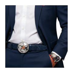 Men Women Silver Metal Buckle Spinning USA Flag United States America Hip Hop