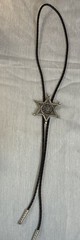 VTG 1992 EGE Diamond Cut Heavy Pewter US Marshall Buckle and matching Bolo Tie