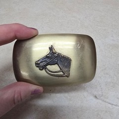 Vintage Western Horse Head Belt Buckle Brushed Brass Tone Equestrian Rodeo Style