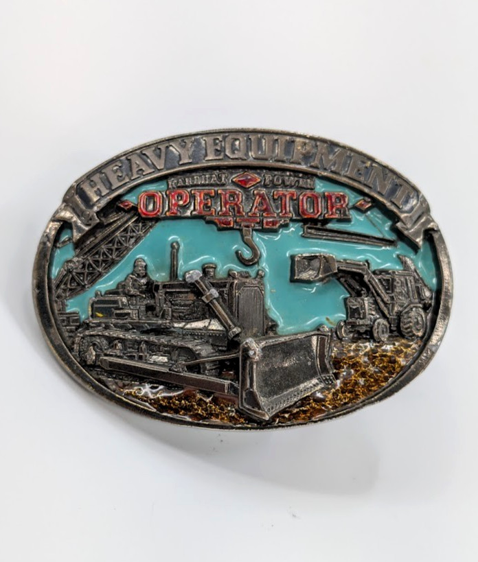VTG 1986 Heavy Equipment Operator Belt Buckle The Great American Buckle Co USA