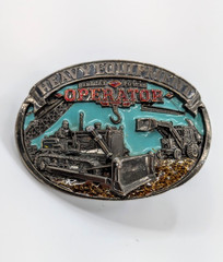 VTG 1986 Heavy Equipment Operator Belt Buckle The Great American Buckle Co USA